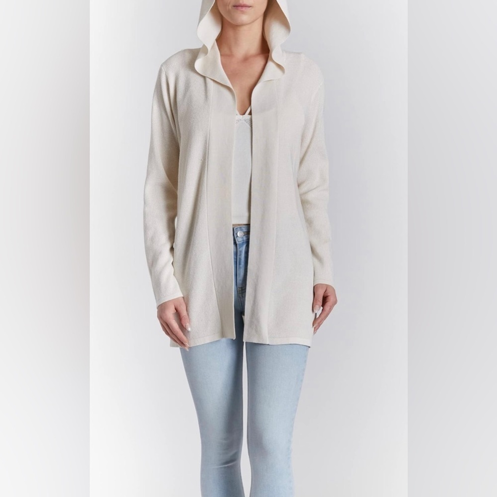 O A T NEW YORK Women's Luxury Clothing Long Sleeve Hooded Cardigan Sweater XXL